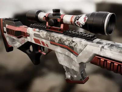 Rifle sniper Free low-poly 3D model