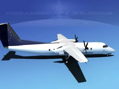 DeHavilland DHC-8-Q300 Team Lufthansa 3D model