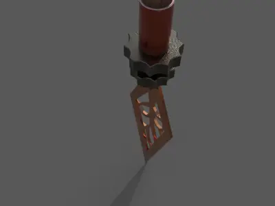 steampunk spear Low-poly 3D model