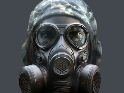 Helmet 3d model military combat Military Low-poly  Low-poly 3D model 9