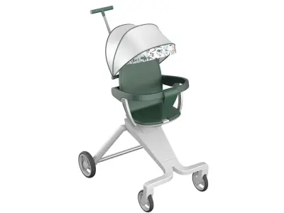 Sitting Baby Umbrella Stroller 3D model