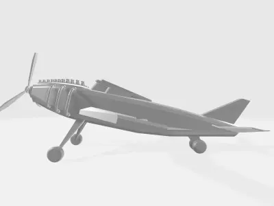 Plane with propeller Low-poly 3D model