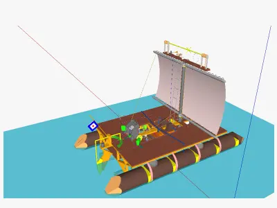 AT catamaran thermal energy conversion system 3D model