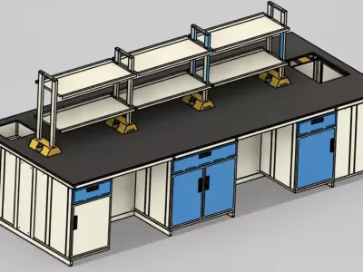 Ergonomic Laboratory Workbench - Professional Lab Furniture 3D model