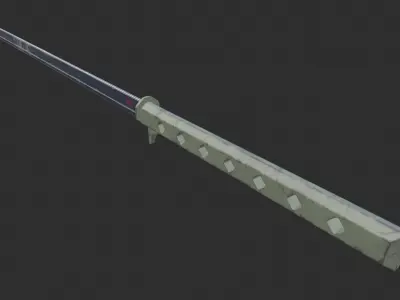 Sci-fi katana and knife Low-poly 3D model