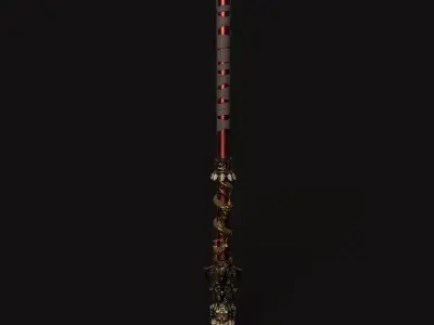 Combat Staff 02 V2 Low-poly 3D model