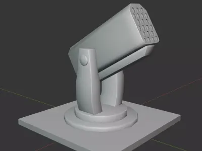 Turret microphone Low-poly 3D model