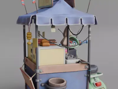 Food bike Low-poly 3D model