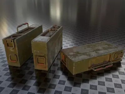 Military Crates Low-poly 3D model purchase