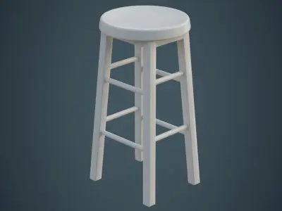 Stool 2C Low-poly 3D model