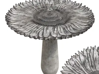 Sunflower Bird Bath Fountain 3D model