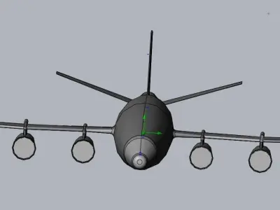 Waved Zigzag Wing Theoretical Heavy Cargo Plane 3D print model