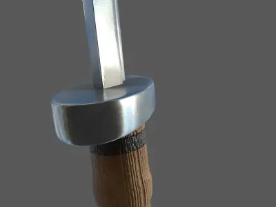 Game Ready Viking Sword PBR Lowpoly Low-poly 3D model