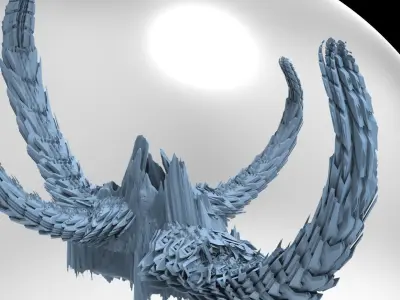 Sci fi Alien Dragon Bone Spine cliffs 3 3D model