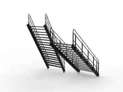 Industrial stairs 3D model