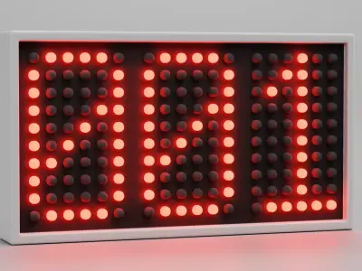 Number Box - Illuminated Numeric Display Light Low-poly 3D model