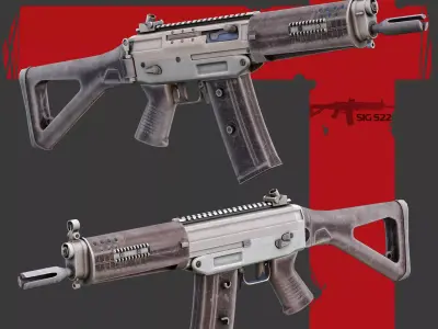Sig522 Gun Low-poly 3D model