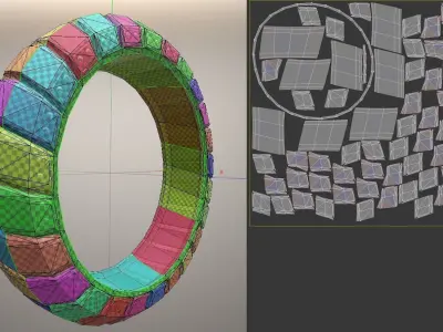 Futuristic Tire Silver Version Low-poly 3D model