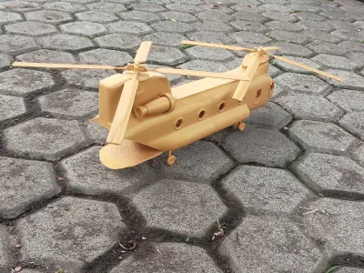 helicopter military cargo ch47 3D print model