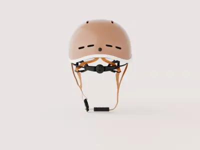 Urban Bicycle Helmet - Rose Gold Low-poly 3D model