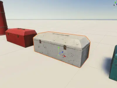ToolBox three different colored trunks Low-poly 3D model