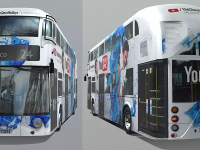 Wrightbus Routemaster YouTube livery Low-poly 3D model