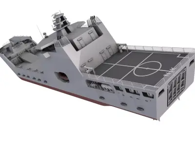 LST 100 - Landing Ship Transport  3D model