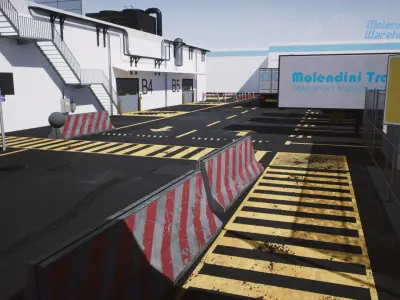 Modular Warehouse II Environment Low-poly 3D model
