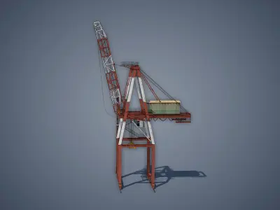 Port Container Crane Low-poly 3D model get