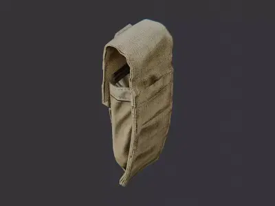 Tan Pistol Mag Pouch MOLLE Low-poly 3D model