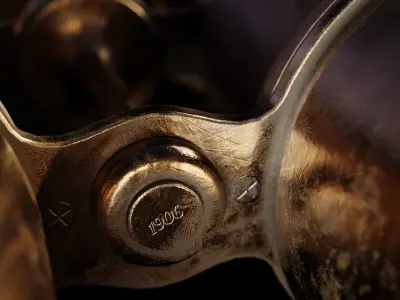 Vintage Brass Binoculars 4K 3D model