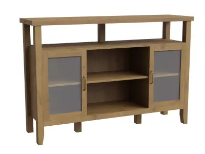 Rustic Wood Tv Stand 3D model