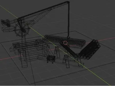 Sawmill Low-poly 3D model