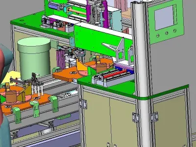 Air speaker rear cover assembly line 3D model
