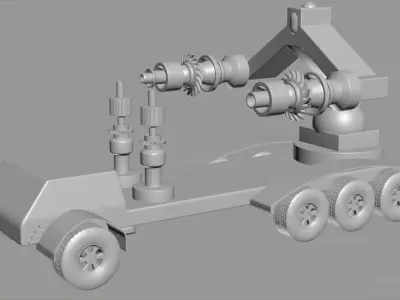 sci fi war robt on a truck Free 3D model