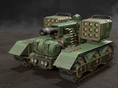 UGV Concept-3B-Forest-Dirty Low-poly 3D model