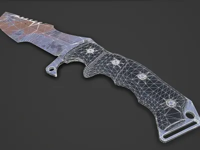 Combat Knife Low-poly 3D model get