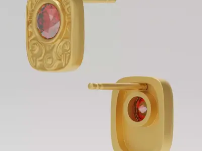 Aurum Relic Earrings - 3D print ready 3D print model  3D print model