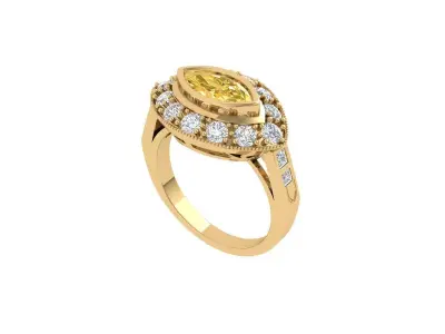 Marquise Art Deco Ring 3D print model get