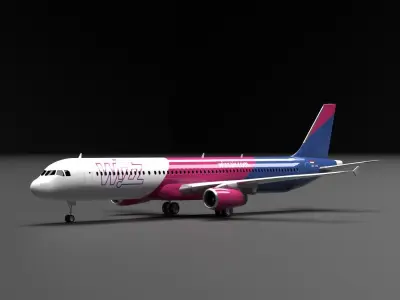 Airbus A321 WizzAir Livery 3D model