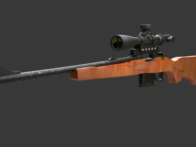 A WW2 sniper rifle high quality 3D model Low-poly 3D model