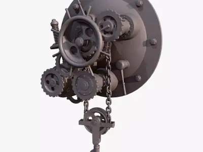Mounted Chain Lift with Hook M1 3D model