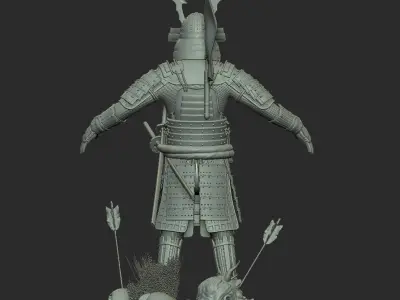 Samurai in armor 3D model purchase