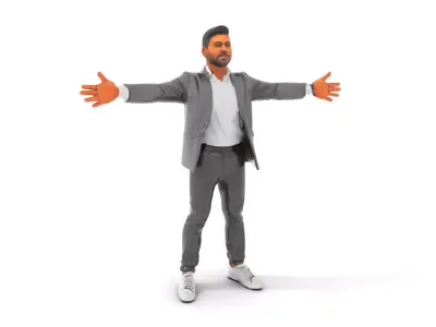 Businessman Model Pack with Gray Suit and Watch Low-poly 3D model