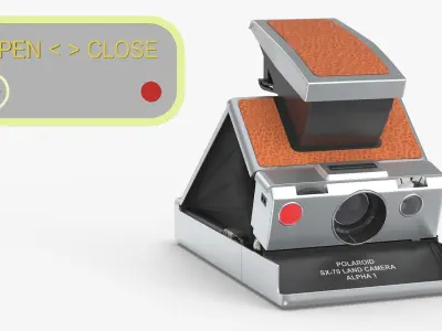 SX-70 Land Series Folding Camera Brown Rigged 3D model