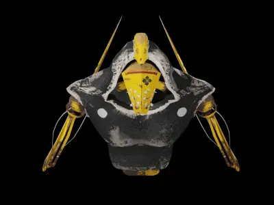 Meka-Reaper mask Low-poly 3D model