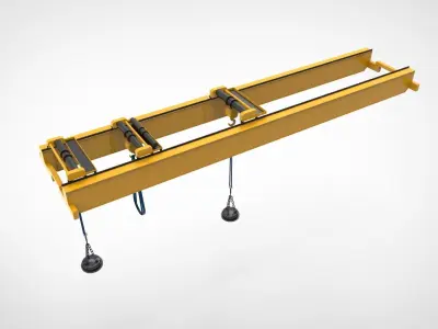 overhead crane equipped with a magnetic lifting system 3D model purchase