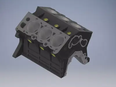v8 engine block 3D model 3D model