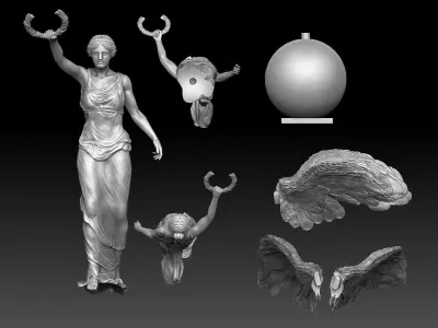 victory winged nikh sculpture  3D print model
