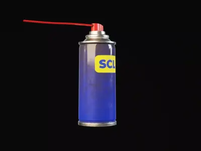 Spry Can Lubrificant Game Ready Low-poly 3D model
